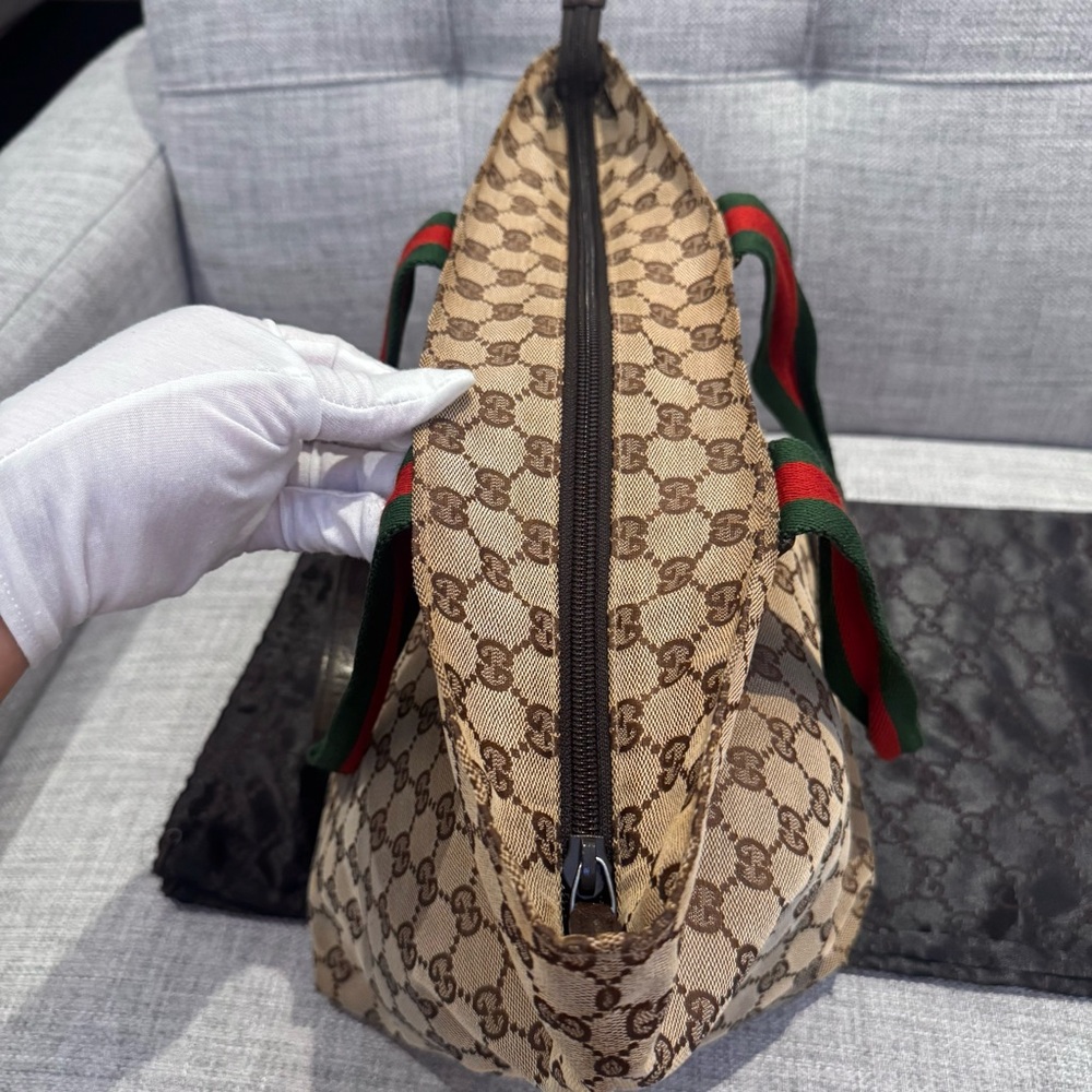 ✨Gucci GG Canvas Leather Tote Bag – Beige/Brown ✨ - Picture 6 of 17